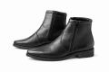 Мъжки кожени боти с цип – черни, номер 44, снимка 1