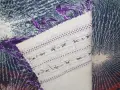 Правоъгълна ленена покривка цветя ръчна изработка нова 90х63см ресни 8см, снимка 6