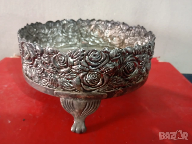 Посребрена купа,фруктиера арт деко