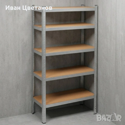 Професионален метален стелаж HÖGLER 180x100x60 см – 5 рафта, товароносимост 1000 кг
