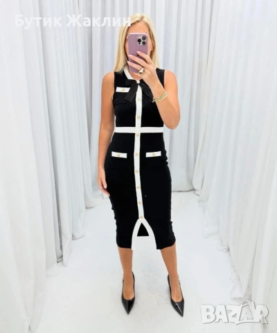 Елегантна рокля с брошка , снимка 4 - Рокли - 54102223