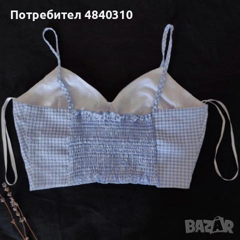 светлосин топ, снимка 2 - Корсети, бюстиета, топове - 54698615