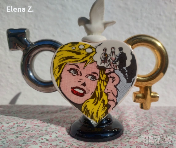 Рядък чайник Valentine Heart, Pop Art на Paul Cardew, снимка 2 - Декорация за дома - 55247657
