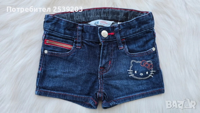 Къси дънкови панталони H&M Hello Kitty 2-3 години, снимка 6 - Детски къси панталони - 54672581