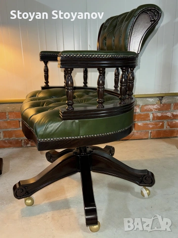 Chesterfield /Честърфийлд Луксозен капитански офис стол, снимка 8 - Столове - 55286389
