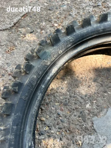 Предна и задна мотокрос гуми Dunlop - 80/100/21 - 100/90/19 , снимка 4 - Гуми и джанти - 55532668