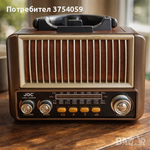 Ретро радио JOC TG-2502T-S - класически стил и мощен звук, снимка 4 - Радиокасетофони, транзистори - 55175299