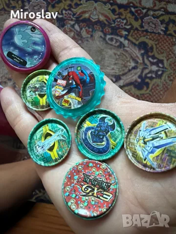 11 бр. метални тазове и чипове Покемон,Ю-Ги-О и Марвел (Pokemon, Yu-Gi-Oh, Marvel) за колекция Tazos, снимка 2 - Колекции - 55305115