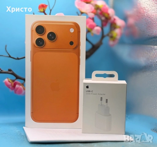 НОВ!!! Apple iPhone 17 Pro Max, 256GB, 5G, Cosmic Orange + подарък оригинален адаптер Apple 