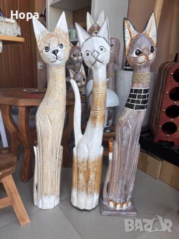 Котки от дърво -100см.,80см. и 60см., снимка 3 - Декорация за дома - 29389762