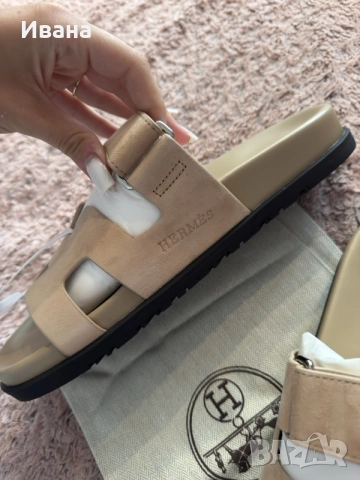 Дамски чехли Hermes   , снимка 3 - Чехли - 55405276