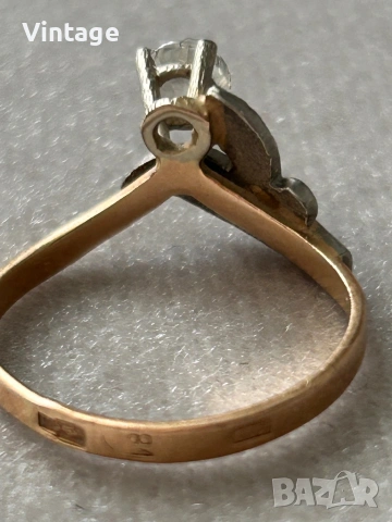 Антикварен съветски златен пръстен , снимка 7 - Пръстени - 54125885