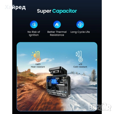 Нова Камера за кола DDPAI Z50 Pro 4K, GPS, 128GB, 4G LTE, WiFi 6, снимка 3 - Друга електроника - 54196571