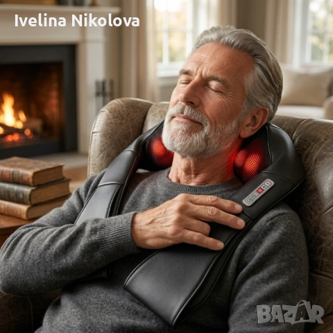 Безжичен 4D шиацу масажор с инфрачервено затопляне, снимка 7 - Масажори - 54154538