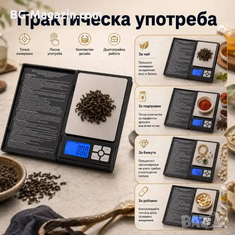 Професионална електронна кухненска везна кантар Notebook до 3кг за храна кафе кухня дигитален, снимка 4 - Везни - 50921427