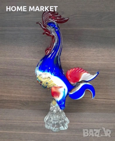 Murano Italy   Glass Cockerel “Французинът” елегантен, грандиозен и великолепен петел 