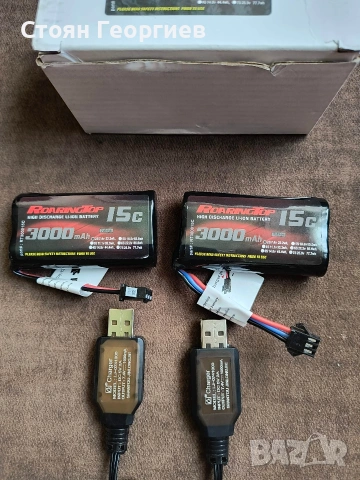 2 броя Батерия Roaring Top 2S 7.4V 3000mAh 15C RC