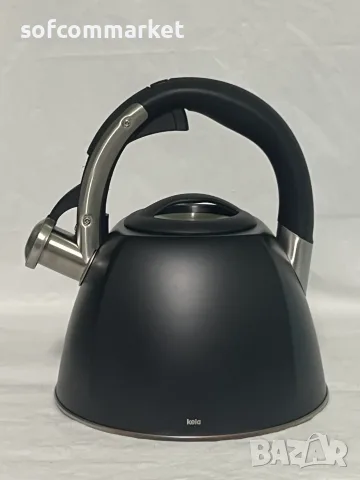 Чайник Kela Vitus 2,4L (Черен Мат) със свирка  – Нов, за индукция и всякакви котлони