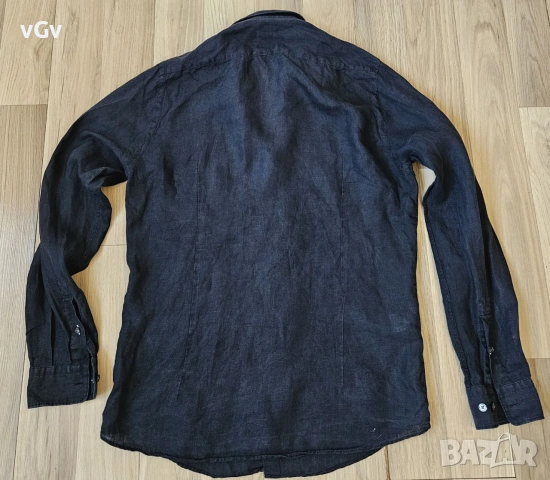 Мъжка ленена риза  Hugo Boss - M, снимка 4 - Ризи - 55081061