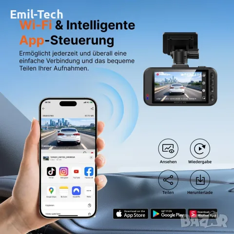 Miofive S1 Pro 4K + 2K видеорегистратор с GPS и Wi-Fi, снимка 3 - Аксесоари и консумативи - 55503750