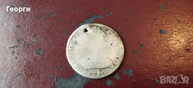 Сребърни 2 реала Испания, снимка 3 - Нумизматика и бонистика - 53999610