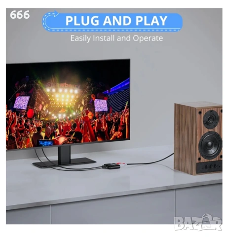 CAMWAY 192 kHz SPDIF оптичен Toslink към аналогов RCA DAC конвертор, 3.5 мм аудио адаптер с 1 м опти, снимка 4 - Друга електроника - 54022304