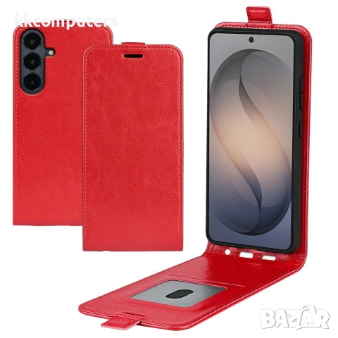 Samsung Galaxy S26 FE Калъф - Вертикален флип, Картодържател, Кожен, 4 цвята, снимка 2 - Калъфи, кейсове - 55036147