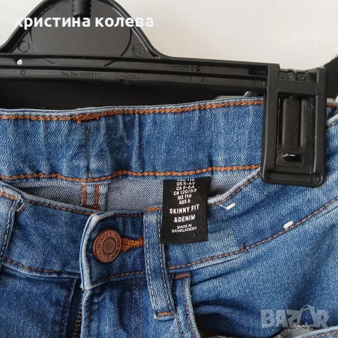Сини дънки h&m 116, снимка 2 - Детски панталони и дънки - 55408903