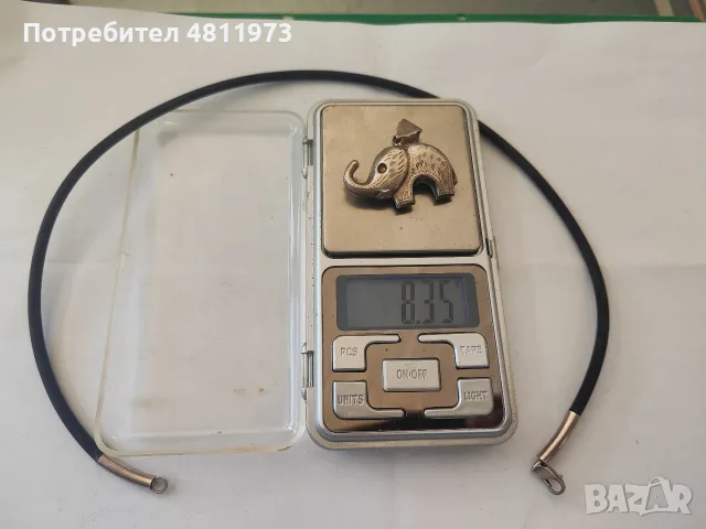 Сребърен медальон 925 слон с кожена верижка, снимка 6 - Колиета, медальони, синджири - 55441081