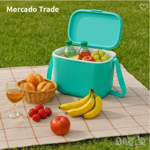 Хладилна чанта Mercado Trade, За къмпинг, плаж, планина, Тюркоаз, 5,5 л., снимка 2 - Къмпинг мебели - 55017190
