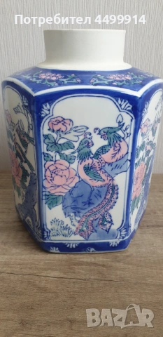Стара порцеланова китайска ваза, снимка 6 - Антикварни и старинни предмети - 54188509