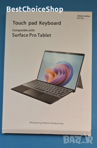 MoKo Bluetooth клавиатура AZERTY с тъчпад за Surface Pro 7 Plus/7/6/5/4/3, снимка 2 - Клавиатури и мишки - 54008717