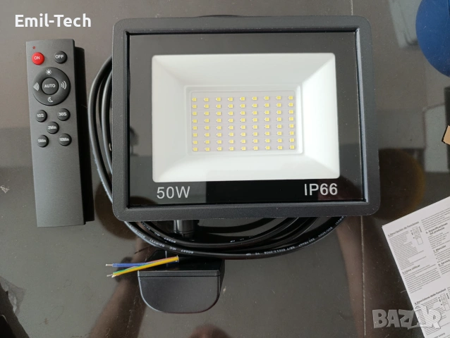 LED прожектор ICRGB 50W със сензор за движение и дистанционно, снимка 8 - Прожектори - 55014856