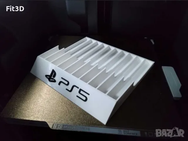 PS5 Гейминг Сет: Стойка за джойстик + Органайзер за 10 игри