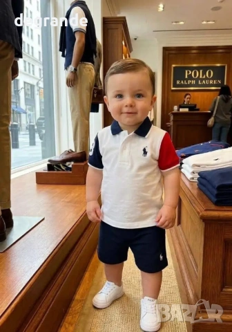 🧸Комплект за бебе POLO by RALPH LAUREN  с къси панталони🎂