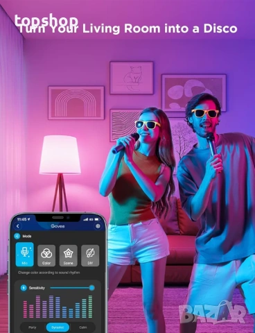 Чисто нови запечатани 4бр. Умни Крушки Govee GU10 Smart Bulb – Matter, RGBWW, WiFi & Bluetooth..., снимка 7 - Лед осветление - 54264144