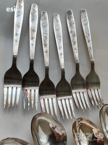 Посребрени руски прибори , снимка 6 - Антикварни и старинни предмети - 54119546