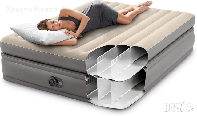 Надуваем матрак легло Prime Comfort Elevated 152х203х51см, снимка 6 - Матраци - 55099161