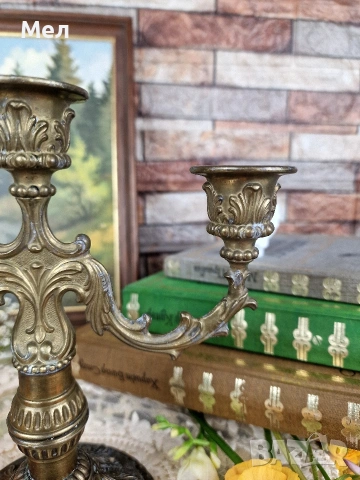Бронзов свещник , снимка 4 - Антикварни и старинни предмети - 54563938