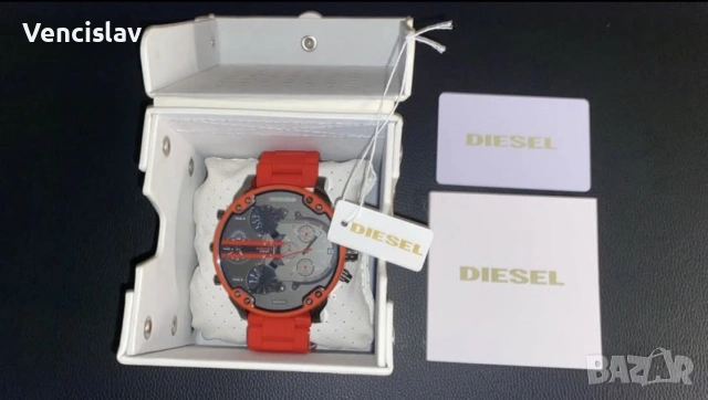 ЧИСТО НОВ! Diesel Mr. Daddy 2.0 Red/Gunmetal , снимка 2 - Мъжки - 54977426