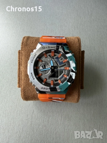 G-Shock GA-2100 (камуфлажно/оранжево издание)