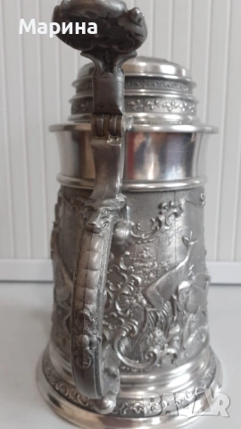 Халба от калай 600 мл,  Antik*Vintage #134, снимка 3 - Антикварни и старинни предмети - 54388311
