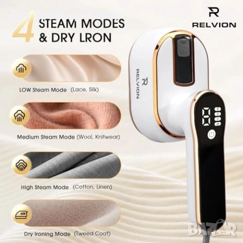 Нов Преносим уред за гладене с пара компактен 140°C 2.1 м кабел Ютия дрехи, снимка 3 - Ютии - 53973607