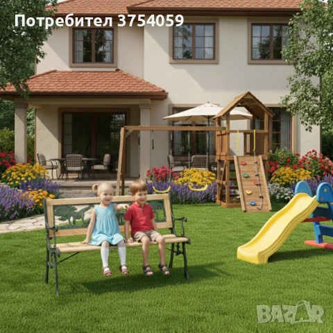 Градинска пейка за деца 82x39x50 см - здрава, безопасна и стилна, снимка 4 - Градински мебели, декорация  - 55179409
