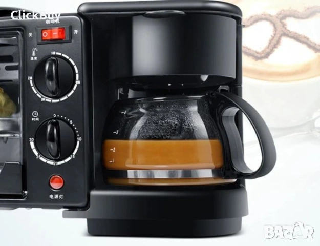 Многофункционална печка 3в1 с тостер и кафемашина, снимка 5 - Печки, фурни - 54119742