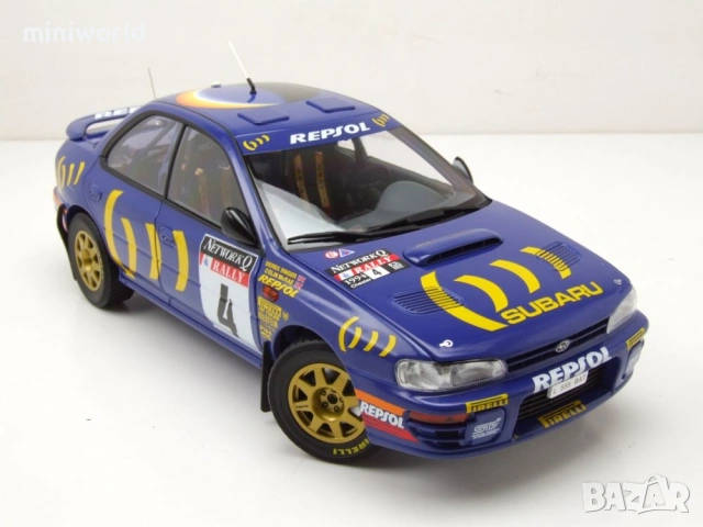Subaru Impreza 555 n4 Sieger RAC Rallye 1994 McRae/Ringer - мащаб 1:18 на Kyosho нов в кутия, снимка 4 - Колекции - 54997489