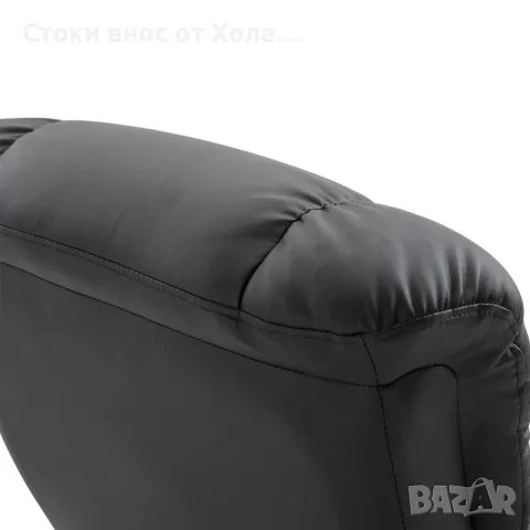 Масажно релакс кресло с табуретка, въртящо се на 360°, 10-точкова вибрация, PU кожа, страничен джоб , снимка 6 - Дивани и мека мебел - 55320872