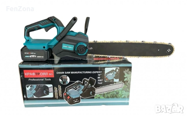 Акумулаторна резачка с маслен филтър 40см, 36V 16",2батерии,12м гаранция, снимка 5 - Градинска техника - 54050145