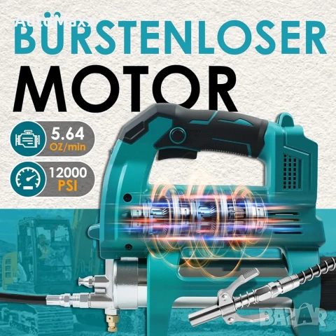 Anancyi Безжичен електрически пистолет за гресиране за Makita 18V батерия 12000PSI, снимка 3 - Индустриална техника - 54429636