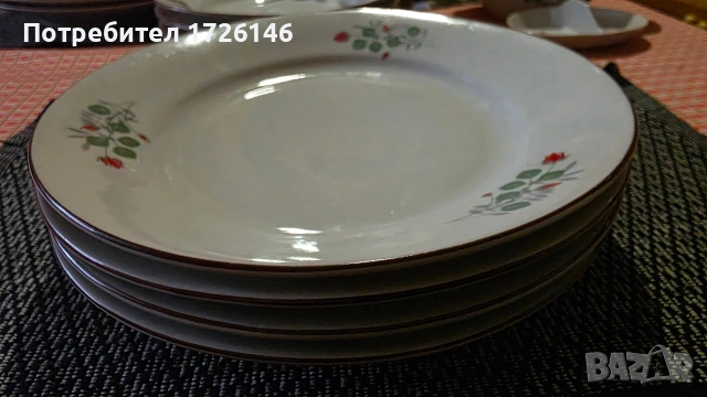 Порцеланови чинии на Изида - 22.5 см 4 броя, снимка 2 - Чинии - 54351724